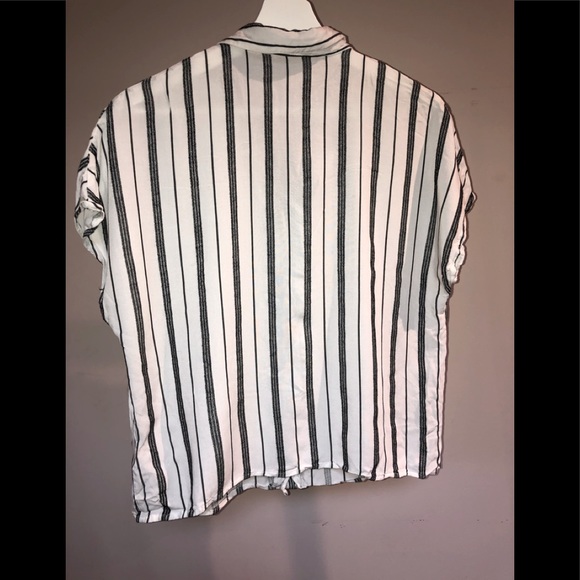 Dynamite White and Black Striped Button Down Top - Picture 2 of 3